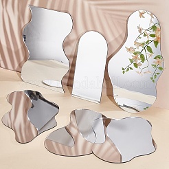 6個 6スタイルアクリルミラー  家の壁のキャビネットの装飾のため  混合図形  21~30x10~18x0.25cm  1個/スタイル&nbsp;AJEW-GO0002-06