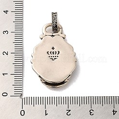 Rack Plating Brass Micro Pave Cubic Zirconia with Sea shell Pendants&nbsp;KK-Q795-15A-AS
