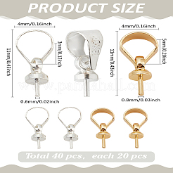 40Pcs 2 Styles Brass Cup Pearl Peg Bails Pin Pendants&nbsp;KK-LP0004-60