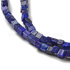 天然ラピスラズリ染めビーズ連売り  キューブ  2~2.5x2.5~3.5x2.5~3mm  穴：0.4mm  約157~165個/連  14.96~15.75''（38~40センチメートル）&nbsp;G-B064-A20