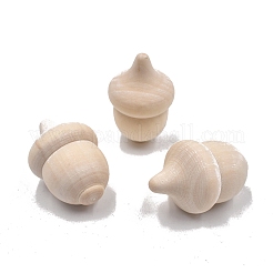 未完成の木のドングリ  クラフトを描く子供たちのために  トウモロコシの穂の黄色  3.6x2.4cm&nbsp;PW-WG46968-01