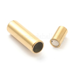 イオンプレーティング(IP) 304ステンレススチール製マグネット留め具  コラム  18KGP本金メッキ  16.0x5mm  穴：3mm&nbsp;STAS-O148-09D-G