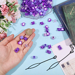 2Bags 2 Styles Resin Hair Beads for Hair Braiding Tool&nbsp;DIY-CA0008-38B