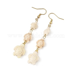 Dyed Tortoise Synthetic Turquoise Dangle Earrings&nbsp;EJEW-JE07362-01