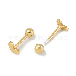 Heart 999 Fine Silver Cartilage Earrings for Women&nbsp;EJEW-S215-29G-01