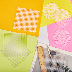 30Pcs 2 Styles DIY Flat Round & Square Plastic Canvas Shapes&nbsp;DIY-CP0012-40