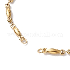 304ステンレススチールリンクバーチェーンブレスレットの作り方  ゴールドカラー  6-1/2インチ（16.6cm）&nbsp;AJEW-JB01245-01
