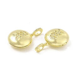 Brass Micro Pave Clear Cubic Zirconia Locket Pendants&nbsp;KK-H441-43B-LG