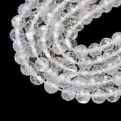 ナチュラルホワイトトパーズビーズ連売り  多面カット  ラウンド  5~5.5mm  穴：0.8mm  約76個/連  15.47''（39.3センチメートル）&nbsp;G-L651-C15-5mm