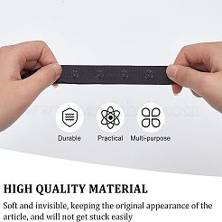 ポリエステル縫製スナップボタンテープ  プラスチックボタンファスナーの交換  ベビーランジェリー股間縫製用  ダンスドレス  ブラック  18x4mm  約10ヤード（9.14m）/セット&nbsp;DIY-OC0004-15