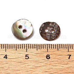 アワビの殻/パウア貝  フラットラウンド  2穴  サンゴ  10x1.5mm  穴：1.6mm&nbsp;LS-BSHE-I011-04D