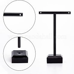 プラスチックピアスディスプレイ  木製イヤリングディスプレイスタンドセット付き  ブラック  3x8.4x11.5cm&nbsp;EDIS-FG0001-41