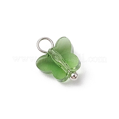 7Pcs Glass Butterfly Charms&nbsp;PALLOY-JF03227-02