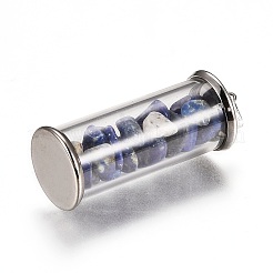 Alloy & Glass Wish Bottle Pendants&nbsp;G-Z017-02