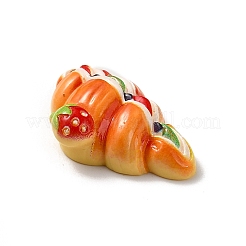 不透明樹脂模造食品デコデンカボション  パン  ダークオレンジ  25x35x10mm&nbsp;X-CRES-H001-03B