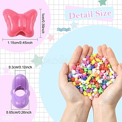 900個 5種類の不透明＆透明プラスチックビーズ  混合図形  混合スタイル  ミックスカラー  9~10x5~6.5mm  穴：2~3.8mm  180個/スタイル&nbsp;KY-YW0002-26