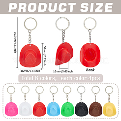 帽子用プラスチックキーホルダー 32色8個  鉄のリング付き  プラチナ  ミックスカラー  107mm&nbsp;KEYC-PH01605