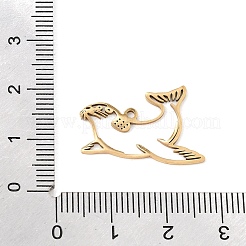 ステンレスペンダント201個  アシカのチャーム  切り取る  18KGP本金メッキ  15.5x24x1mm  穴：1.4mm&nbsp;SA-CBA5D66-06G