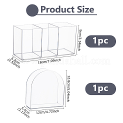 1Pc Large Capacity Transparent Plastic 3 Grids Pen Holder&nbsp;CON-DC0001-21