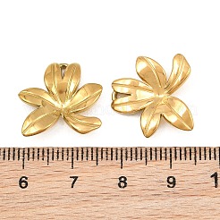 304ステンレスペンダント  花のチャーム  イオンプレーティング（ip）  18KGP本金メッキ  17x17.5x3.5mm  穴：1.8x0.8mm&nbsp;SA-CBA3ECF-08G