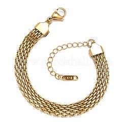 Ion Plating(IP) 304 Stainless Steel Mesh Chain Bracelet&nbsp;BJEW-G669-14G
