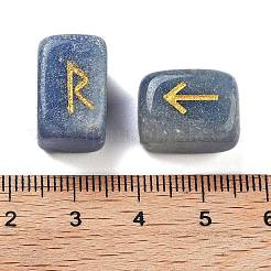 Rectangle Dyed & Heated Natural Blue Aventurine Rune Stones&nbsp;G-Z059-01N