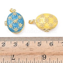 Brass Enamel Locket Pendants&nbsp;KK-F923-03A-G