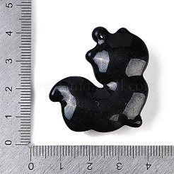 ガラスチャーム  キツネのチャーム  ブラック  36.5x34.5x12mm  穴：0.8mm&nbsp;GLAA-G121-03D