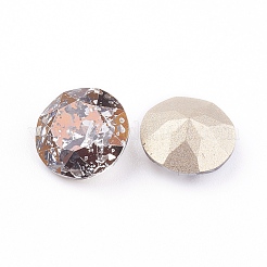 Pointed Back & Back Plated Glass Rhinestone Cabochons&nbsp;RGLA-J012-8mm-001BP