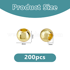 真鍮ビーズ  ロンデル  18KGP本金メッキ  4x3mm  穴：2mm  200pc&nbsp;KK-DC0005-16B-G