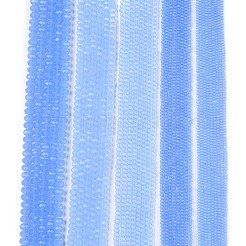 ガラスビーズ連売り  イミテーション翡翠  多面カット  ロンデル  ライトスカイブルー  3.5~3.8x3mm  穴：0.8~1mm  約105~110個/連  29~31cm&nbsp;EGLA-A044-J3mm-D03