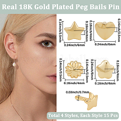 60Pcs 4 Styles Brass Peg Bails Pin Charms&nbsp;KK-BBC0022-87