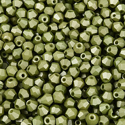 ベーキングペイント パールガラス シードビーズ  丸い穴  双円錐形  オリーブドラブ  3.5~4x4~4.5mm  穴：1~1.2mm  約5625個/450g&nbsp;SEED-T007-21A-14