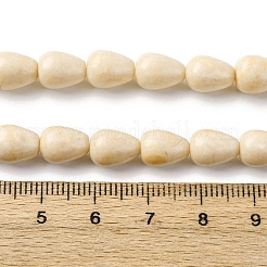 天然石フォッシルビーズ連売り  ティアドロップ  9~9.5x7~7.5mm  穴：1mm  約42個/連  15.55''（39.5センチメートル）&nbsp;G-F808-D01-01