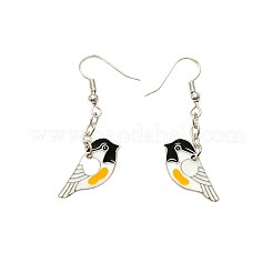 合金エナメルダングルピアス  鳥  カラフル  30mm&nbsp;WGE4218-01