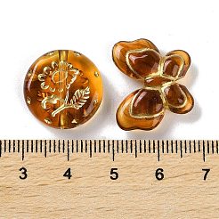 透明なアクリルビーズ  ライン入り  混合図形  サドルブラウン  7.5~22.5x7.5~21x5.5~13mm  穴：1.2~5.5mm  約485個/500g&nbsp;MACR-L005-05B