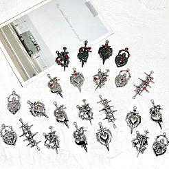 24Pcs 12 Styles Alloy Rhinestone Connector Charms&nbsp;FIND-SC0022-21B