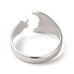 Non-Tarnish 304 Stainless Steel Star & Moon Open Cuff Ring for Women&nbsp;RJEW-E063-07P