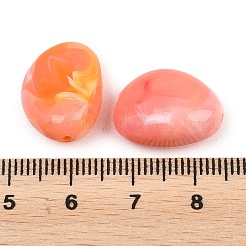 不透明アクリル天然石風ビーズ  ティアドロップ  ツートン  ライトコーラル  18.5x13x8mm  穴：1.5mm  約366個/500g&nbsp;OACR-G064-09A