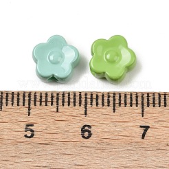 不透明なアクリルビーズ  花  ミックスカラー  8x8.5x3.5mm  穴：1.8mm&nbsp;OACR-H058-10