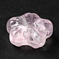 透明ガラスビーズ  梅の花  ピンク  12.5x13x5.5mm  穴：1.2mm&nbsp;GLAA-F116-02E