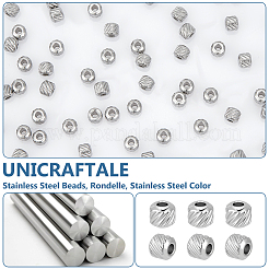 303ステンレススチールビーズ200個  ロンデル  ステンレス鋼色  4x3mm  穴：1.5mm&nbsp;STAS-UN0055-38