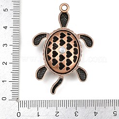 合金クリスタルラインストーンの大きなペンダント  亀のチャーム  赤銅鉱  50.5x33x10mm  穴：2.5mm&nbsp;AL-CBA2376-24R