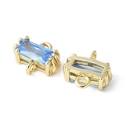 Brass Pave Cubic Zirconia Connector Charms&nbsp;KK-F892-53G-03