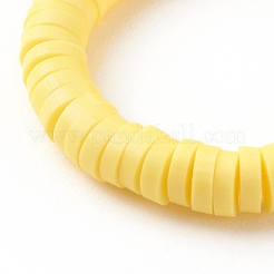手作りのポリマークレイストレッチリング  ヒシビーズ  花  ミックスカラー  USサイズ6  内径：17~18mm&nbsp;RJEW-JR00345