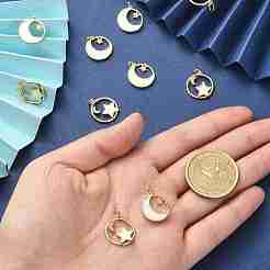 10Pcs 2 Styles Rack Plating Brass Micro Pave Clear Cubic Zirconia Pendants&nbsp;ZIRC-CJ0001-23