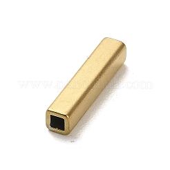 304ステンレススチールビーズ  長方形  ゴールドカラー  15x3x3mm  穴：1.8x1.8mm&nbsp;STAS-Q316-05B-G