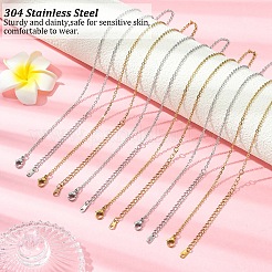 10Pcs 304 Stainless Steel Cable Chain Necklaces&nbsp;NJEW-YW0001-25G