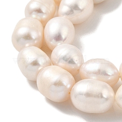 天然養殖淡水パールビーズ連売り  ライス  グレード2 A  古いレース  9~10mm  穴：0.6mm  約35~36個/連  15.55''~15.75''（39.5~40センチメートル）&nbsp;PEAR-I007-01E-02A