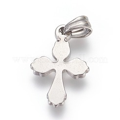 変色しにくい304ステンレススチールペンダント  クロス  ステンレス鋼色  25.5x16.5x3mm  穴：4x6mm&nbsp;STAS-E449-56P